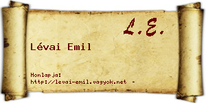Lévai Emil névjegykártya